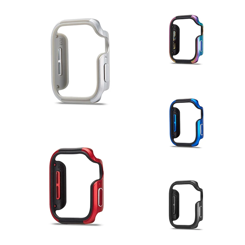 Подходит для Apple Watch чехол лаконичный многоцветный цинковый сплав защитный чехол 40 мм 44 мм