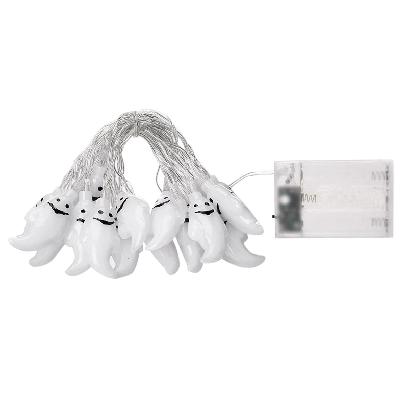 

Halloween Decorative String 30 LED Waterproof Cute Ghost Holiday Lights Battery Cool White