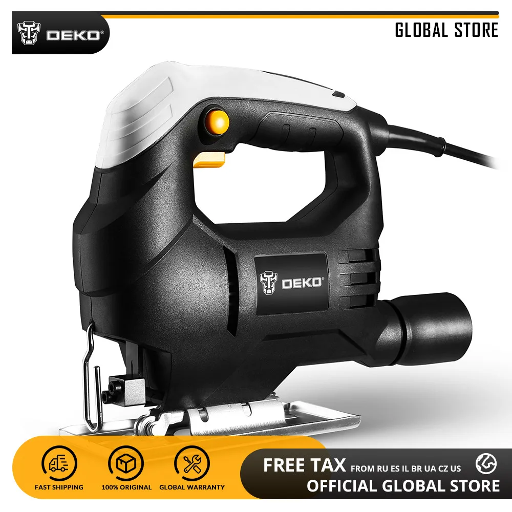 DEKO DKSS02 350W Jig Saw Convenient Continuous Mode Electric Saw with 1pc Blade, Allen Wrench 2pcs Carbon Brushes Power Tools DEKO DKSS02 350W Jig Saw Convenient Continuous Mode Electric Saw with 1pc Blade, Allen Wrench 2pcs Carbon Brushes Power Tools