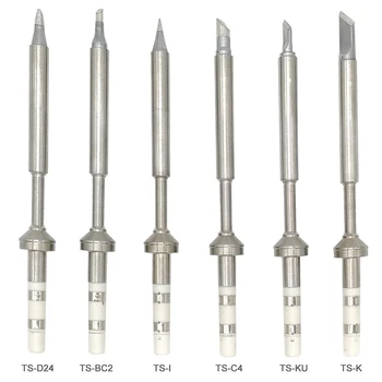 

6pcs TS100 Soldering Iron tips Lead Free Replacement Various models of Tip Electric Soldering Iron Tip TS-K KU I D24 BC2 C4
