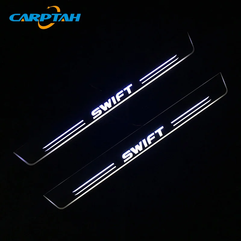 

CARPTAH Trim Pedal Car Exterior Parts LED Door Sill Scuff Plate Pathway Dynamic Streamer light For Suzuki Swift 2015 - 2017 2018
