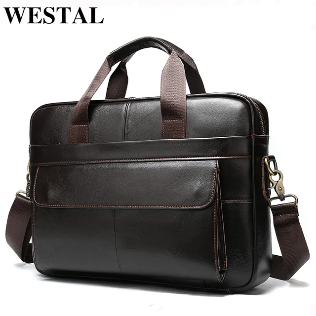 Портфель WESTAL из натуральной кожи для мужчин, сумка для офиса и ноутбука, 1115 1