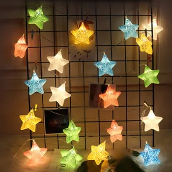 

LED Crack Star Bell String Lights Fairy Garland Light Christmas Lantern Outdoor Garden Wedding Decoration Holiday