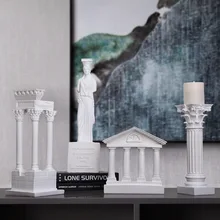 European Style Retro Ancient Rome Architectural Model Decoration Home Furnishing Column Greek Temple Building Model Statue 10pcs lot 5x5cm home furnishing embossed decoration european style wooden furniture decals