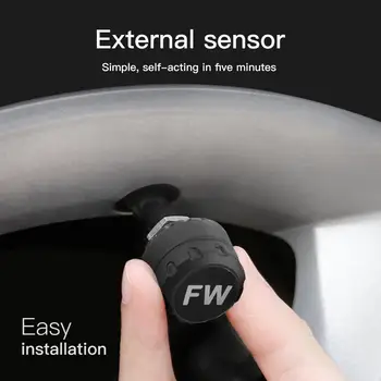 

Vehemo 2PCS Sensor Tire Pressure Alarm Tire Pressure Monitoring System Motorbike USB Interface for Explosion Proof