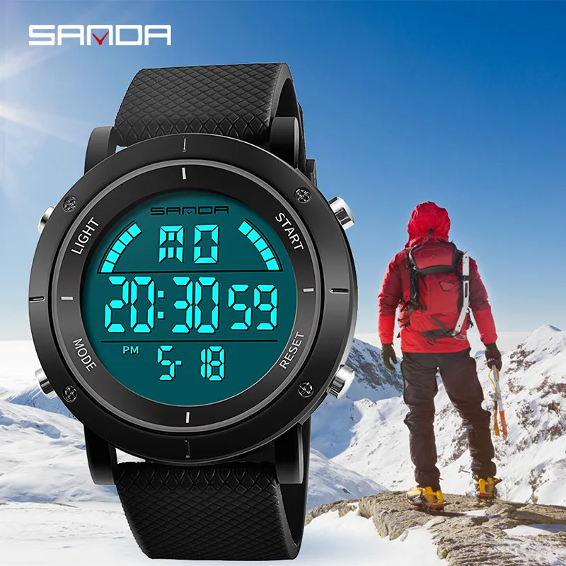 

Alloy Case Mountaineering Watch Fashionable Men Sport Watch Extreme Watch Mountain Digital Watch LED Luminous Electronic Clock