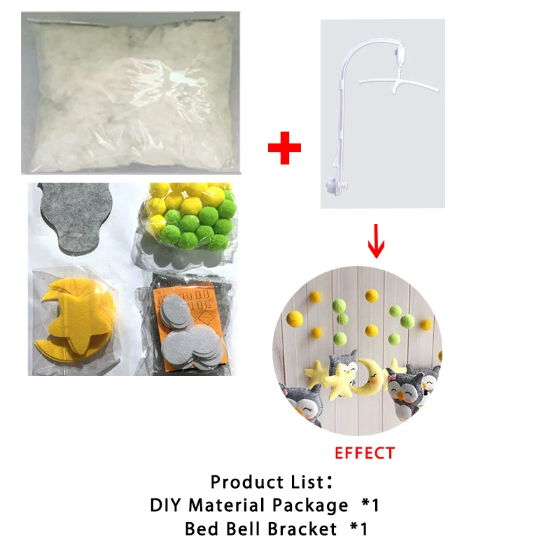 Детская игрушка 0-12 месяцев вращающееся мобильное детское крепление для детской кроватки погремушки кронштейн заводная Музыкальная Коробка DIY кровать Колокольчик Материал посылка набор игрушек - Цвет: WJ3551B-SET