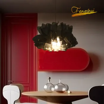 

Post-modern Fabric LED Pendant Lamp Lighting Nordic Glass Ball Pendant Lights Attic Black Pendant Light Interior Hanging Lamp