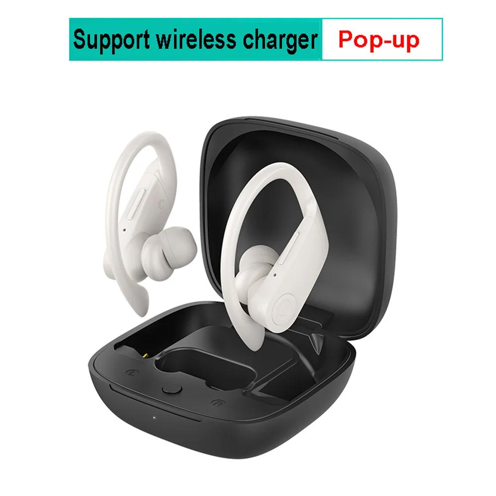 Pop-up wireless B10 True TWS беспроводные наушники Bluetooth 5,0 спортивные наушники с Ушными крючками водонепроницаемые наушники Беспроводная зарядка стерео гарнитура PK Q62 - Цвет: Pop-up wireless