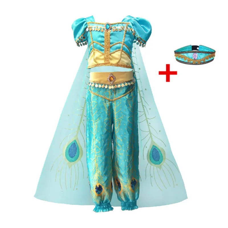 Dress 04 only FindPitaya/рождественское детское платье Аладдин маскарадный костюм Принцесса Жасмин платье для девочек костюм для ролевых игр из двух предметов - Цвет: Dress 04 only