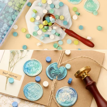 

100/170pcs Vintage Wax Seal Tablet Pill Beads for Envelope Decor DIY Seal Stamp Stamp Beads for Envelope