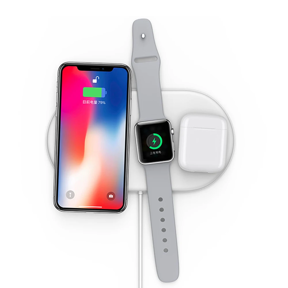 Беспроводное зарядное устройство 7 5 Вт QI для Apple Watch 2 3 4 Airpower mat Airpods Pro iPhone 8 X XS XR 11 Max