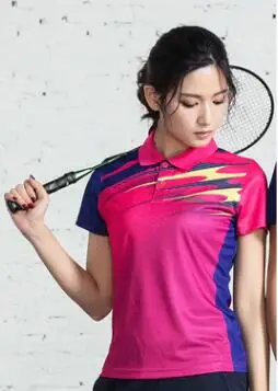 B8815 women 1 shirt Весенне-осенняя новая рубашка для бадминтона с короткими рукавами для мужчин/женщин, спортивные длинные штаны, одежда для настольного тенниса, рубашки для тенниса - Цвет: B8815 women 1 shirt