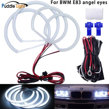 

LED Angel Eyes Halo Rings Cotton White Yellow Kit For BMW E83 X3 2000-2010 Non-projector 2X(131mm+106mm)Car styling accessories