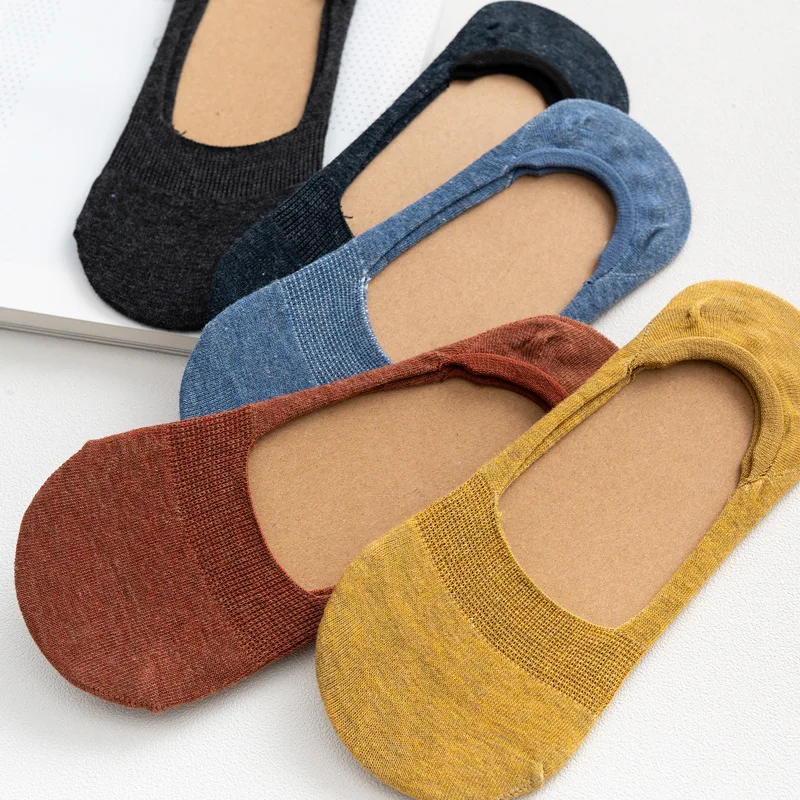 10 pieces = 5 pairs Women Cotton Invisible No show Socks non-slip Summer Solid Color Short Socks Fashion Ankle Thin Slipper Sock trouser socks