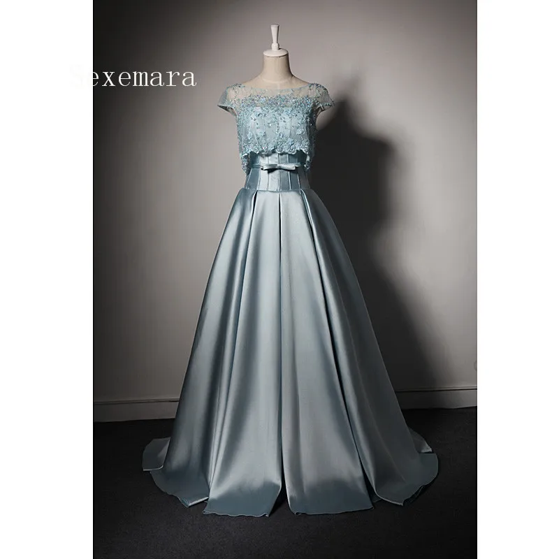 Robe de mariee элегантное вечернее платье А-силуэт vestido de festa noiva longo винтажное платье для матери невесты с жакетом - Color: same as picture