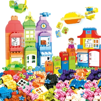 

54-167Pcs DIY Building Block Sets City Big House Model Stacking Colorful Bricks Educational Toys For Girls Friend Birthday Gift