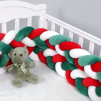 

1-4M Christmas Gift Baby Cribs Bumper Knot Crib Newborn Cotton Bed Knotted Braid Pillow Baby Bed Bumper In Crib Baby Room Decor