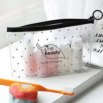 

Large Capacity Travelling Zipper Closure Portable PVC Star Pattern Wear Resistant Frosted Waterproof Transparent Storage Bag