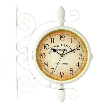 

1Pcs New European Style Vintage Clock Innovative Fashionable Double Sided Wall Clock Home Bar Decoration