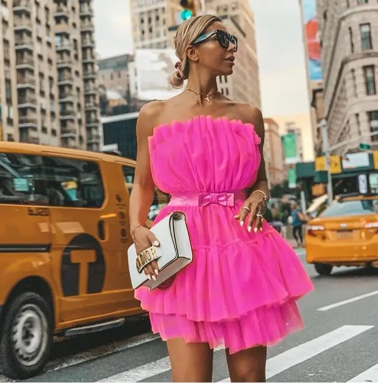 

Strapless Sexy Girl Chiffon Mini Celebrity Elegant Evening Party Show Dress
