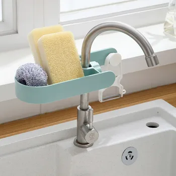 

Sink Hanging Storage Rack Storage Holder Sponge Bathroom Kitchen Faucet Clip Dish Cloth Clip Shelf Drain Dry Towel Organizer