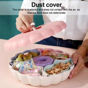 

Chips Candies Snacks Party Platter Veggie Tray Storage Container Dried Fruit Dining Room Serving Supplies For Nuts Home With Lid