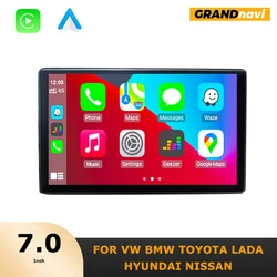 GRNADnavi pantalla táctil de 7 pulgadas para coche, tableta inaLámbrica CarPlay portátil Apple, Radio Android, Multimedia, Bluetooth, navegación Universal
