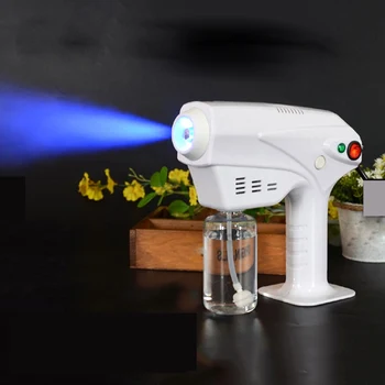 

Handheld Atomization 1200W Fog Machine Stage Smoke Machine Blue Light Nano Steam Gun Hair Spray Machine 220V 110V