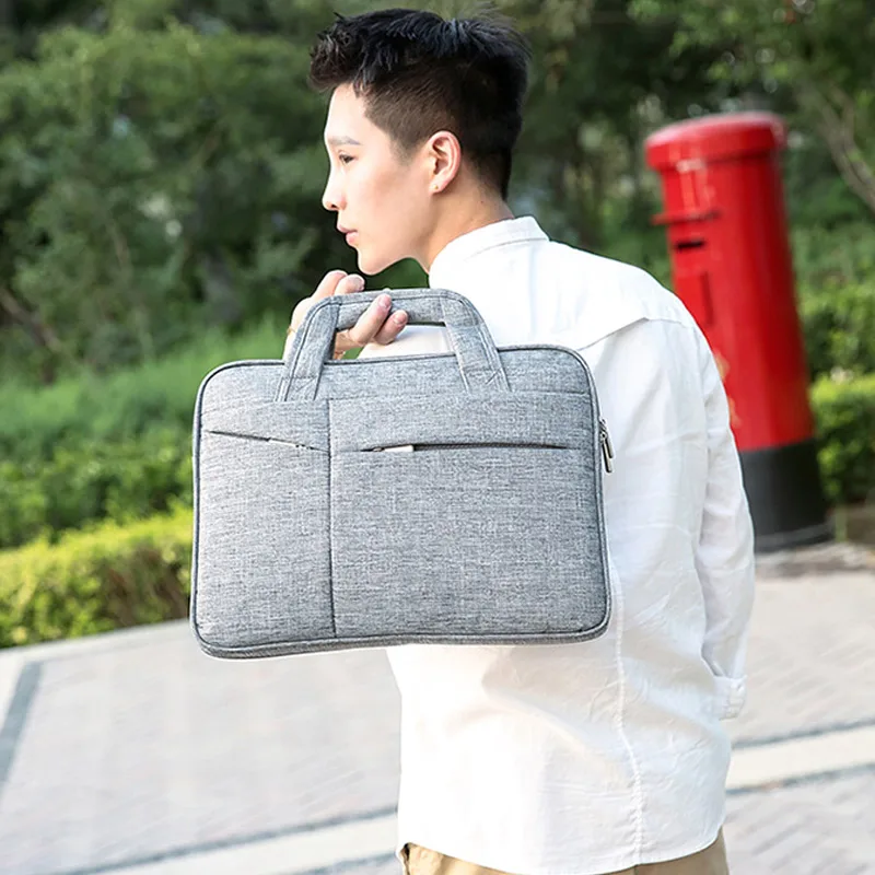 16in Men Simple Briefcase Oxford Cloth Waterproof Wear-resistant Laptop Bag-OPK