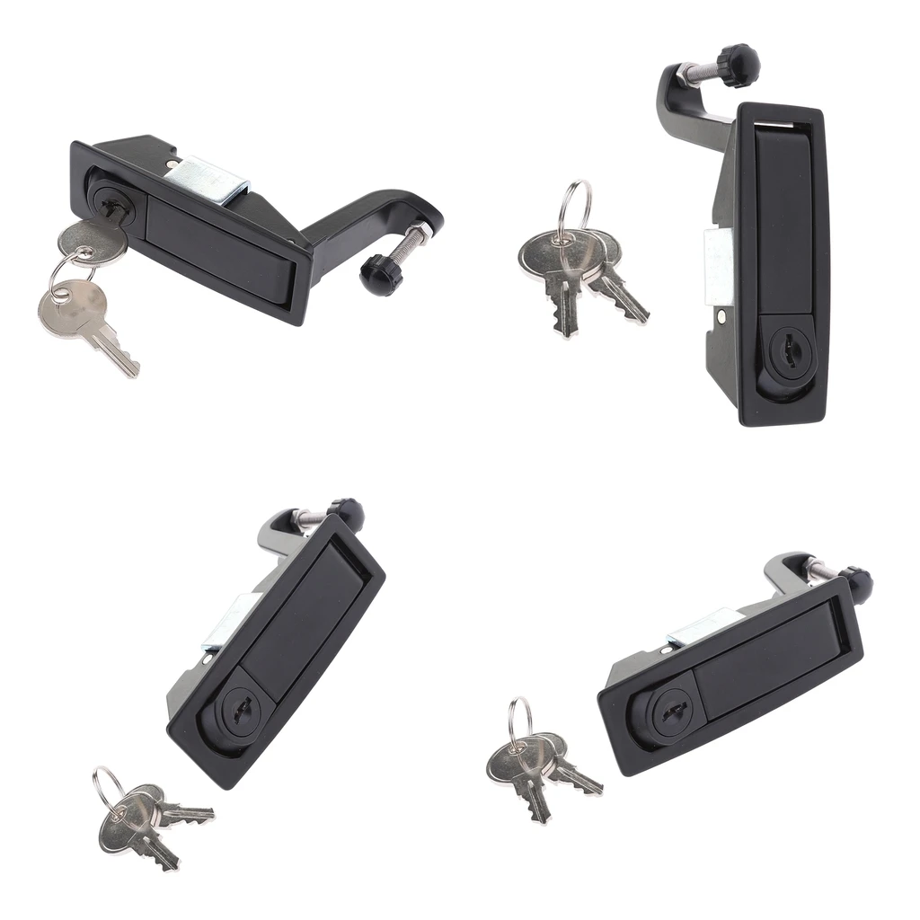 4pcs RV Boat Door Lock Lever Latch Baggage Locker Locking Latches w/ Keys, Flush Mount