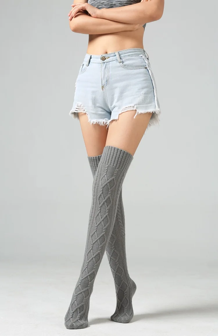 1 пара, женские вязаные шерстяные Длинные Гетры, закрывающие колени, женские гетры, зимние теплые домашние носки-Тапочки
