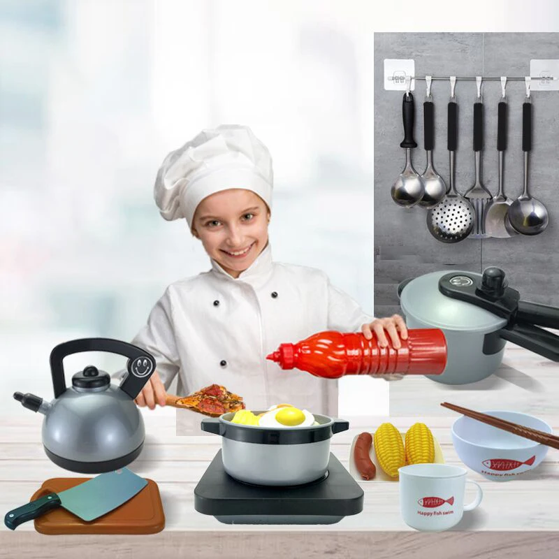 Детский игровой дом, кухонные игрушки, большой набор посуды для моделирования, Детские кухонные игрушки, игрушки раннего развития