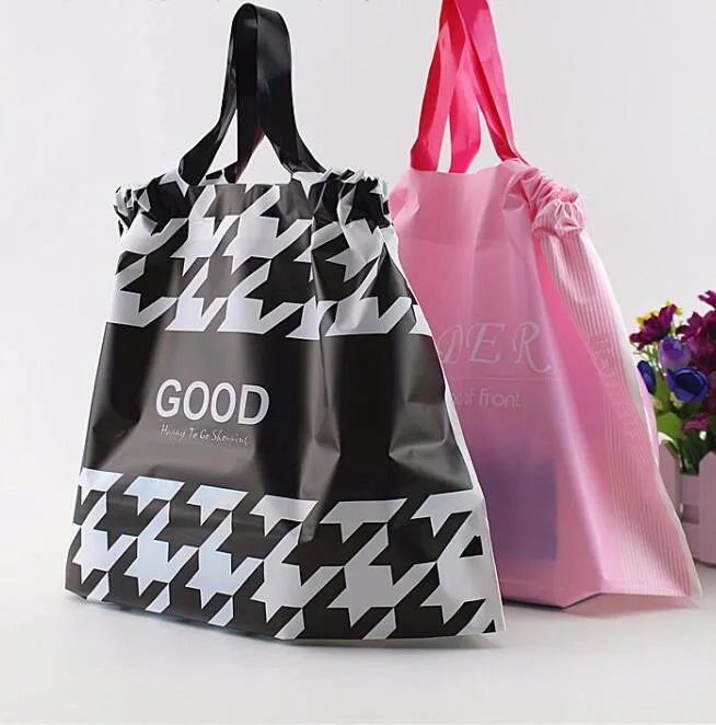 

Large drawstring pouch Beam garment bag portable plastic bag with handles shopping bag shoes/clothing storage bag