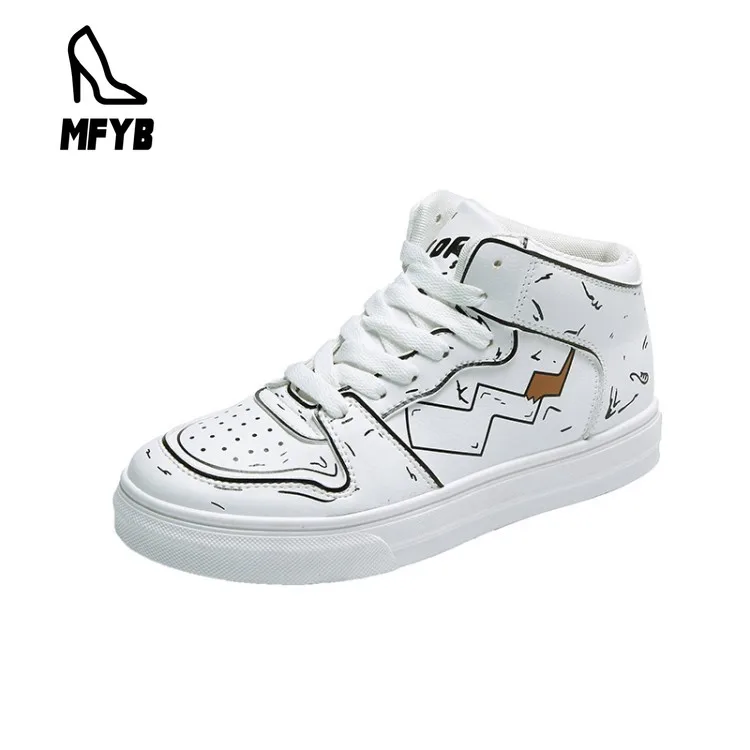 

MFYB Women's flat shoes 2019 autumn new comfortable flat bottom high shoes college wind front with round head casual shoes