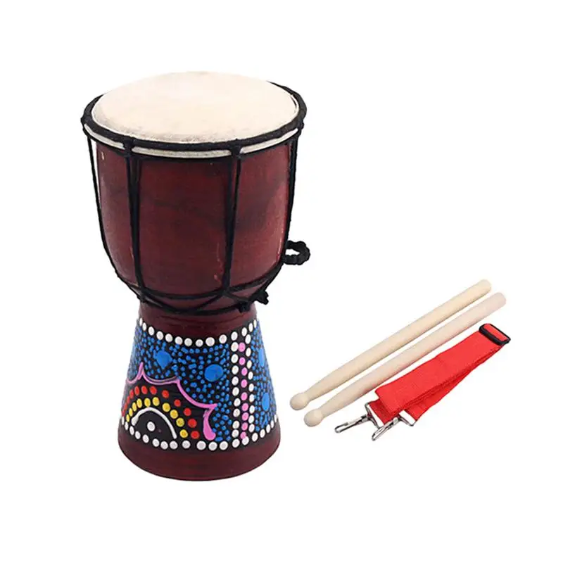 1 шт. Африканский Djembe 4 дюймов Дерево хороший звук Классическая живопись барабан