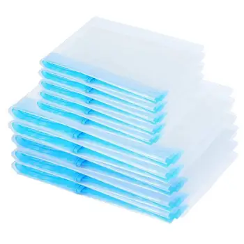 

10 pcs set transparent vacuum bag - storage bag, travel vacuum bag for rolling by hand, complete set 2 different sizes