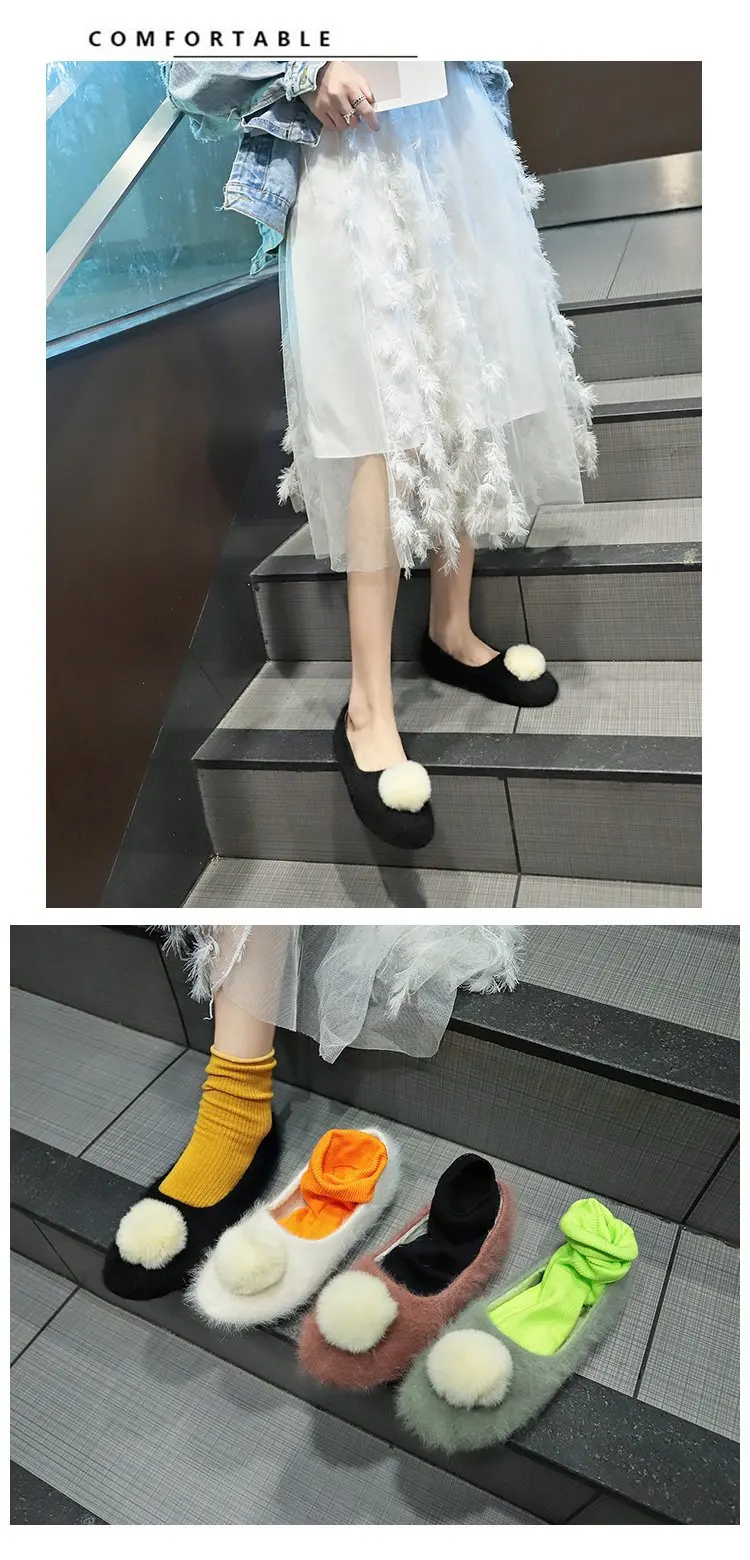 Новинка года; женская обувь на плоской подошве; длинные пушистые зимние женские теплые мокасины; повседневная обувь в Корейском стиле для студентов; Lok Fu; Модная хлопковая обувь