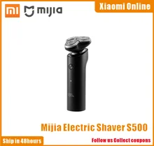 شاومي Mijia ماكينة حلاقة كهربائية S500 IPX7 مقاوم للماء الرجال الحلاقة أداة تهذيب اللحية 3 رئيس الجاف الرطب المزدوج شفرة مريح نظيفة مع شاشة LED
