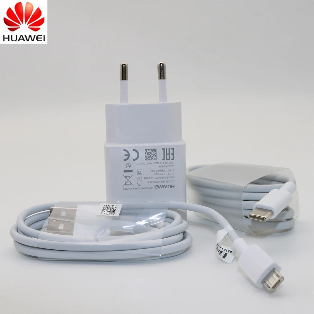 Оригинальное зарядное устройство Huawei 5 В 2 А для ЕС адаптер питания с Micro USB/ C