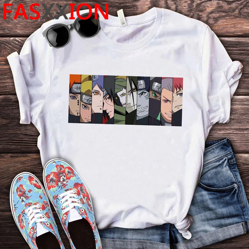 Забавная мультяшная женская футболка Sasuke Naruto Harajuku модная с японским аниме в
