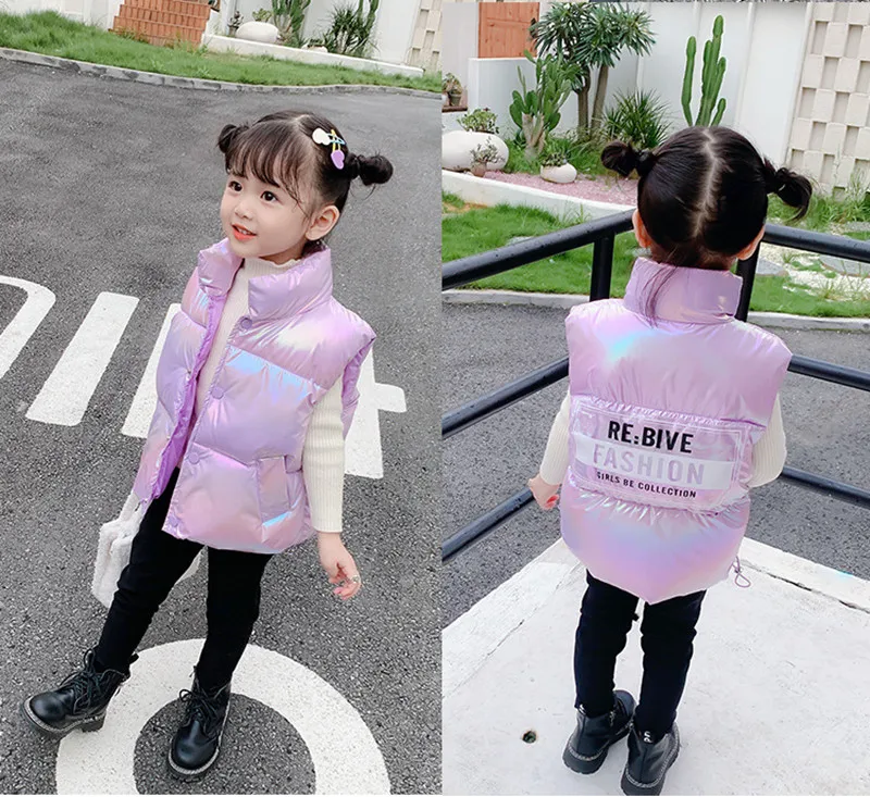 Girls Vests Autumn Newest Kids Waistcoat Children Outerwear Winter Coats Baby Clothes For 2-8 Years Boys Warm Down Cotton Vest brown leather coat