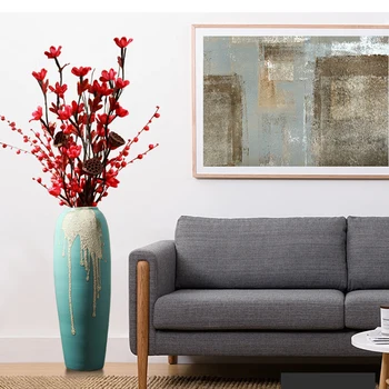 

YILUNXI flower floor vase large ceramic living room hall European modern minimalist American dry flower arrangement decoration