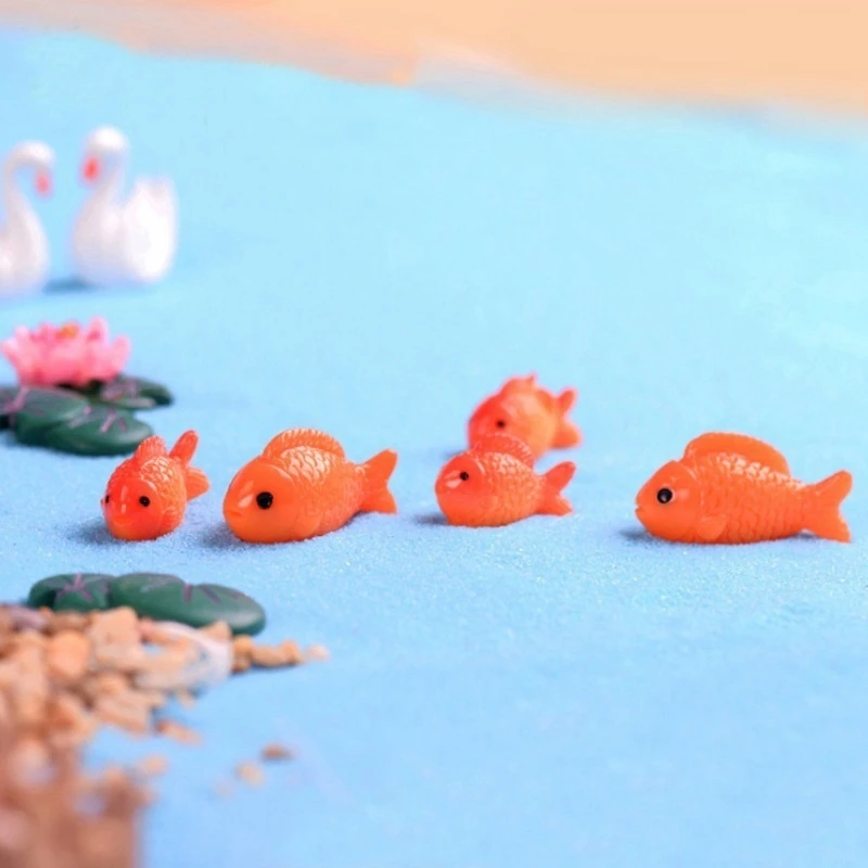 Statue deco,Ensemble de poisson rouge-Lotus-feuille de Lotus,ornements ...