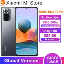 Global Version Xiaomi Redmi Note 10 Pro Mobile Phone 64GB/128GB Snapdragon 732G Octa Core 108MP Quad Camera 5020mAh Battery