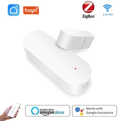 Tuya Smart WiFi ZigBee Door Sensor Door Open / Closed Detectors Wifi Home Alarm Compatible With Alexa Google Home Tuya APP