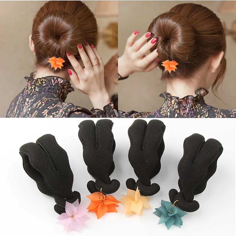 

Korean petal flower hair accessories hair accessories hair tools sponge curved hook