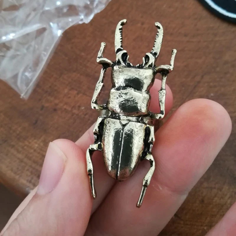 

Fashion Jewelry Retro Insects Ring Gold Color Resizable Beetles Finger Rings Personality Design Animal Metal Men Women Gift