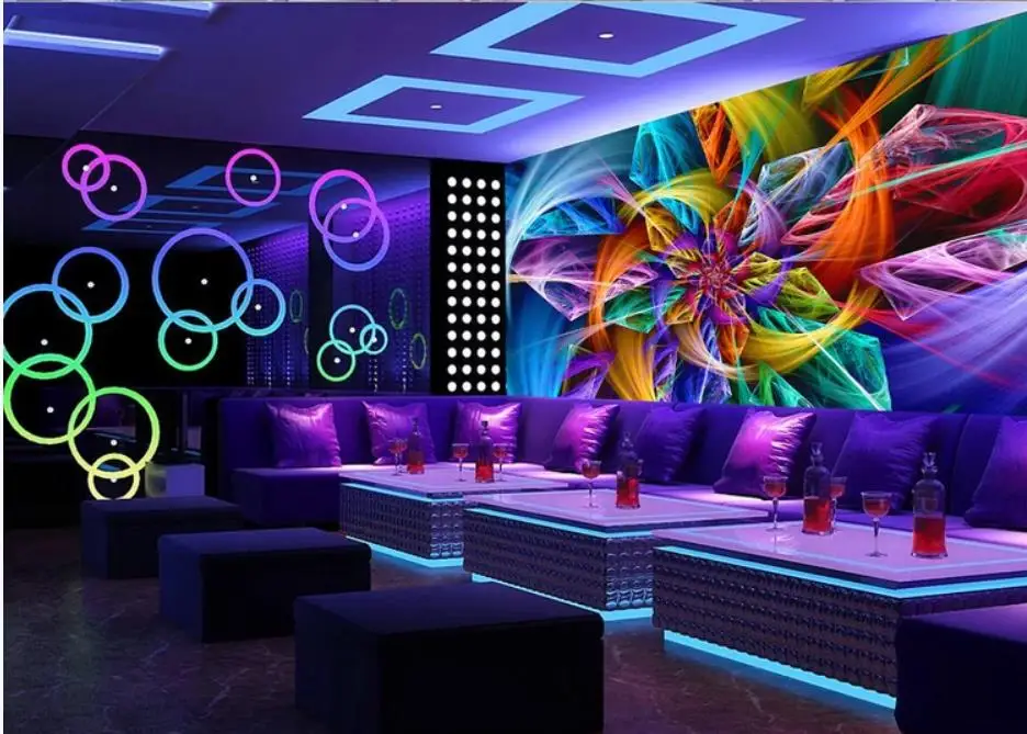 3d Murals Wallpaper For Living Room Nightclub Flower Bar Ktv Tooling ...