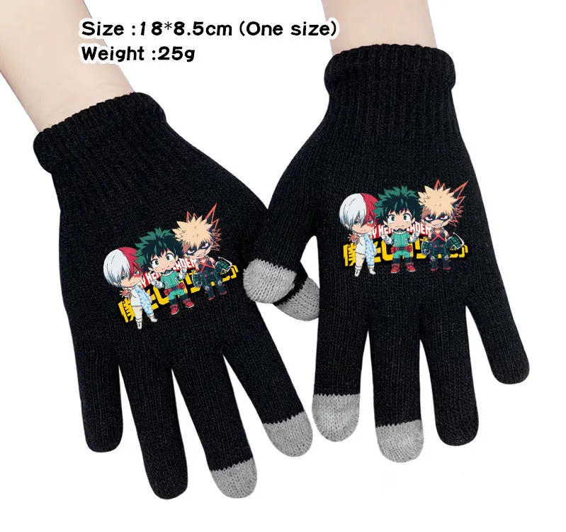 My hero Academy Midoriya Izuku аниме вязаные перчатки Boku no hero Academy Мультяшные перчатки мужские модные теплые перчатки варежки подарки